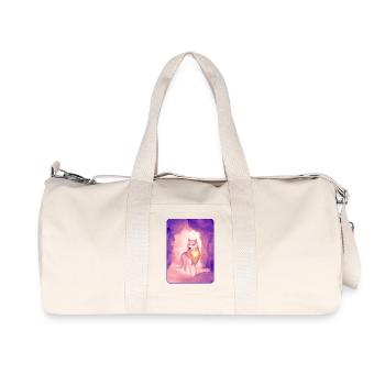 Loup blanc à l’aquarelle 2 (violet) - Sac de sport en toile recyclée Stanley/Stella - blanc naturel - Devant
