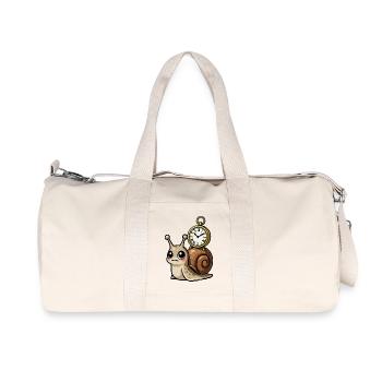 Escargot avec horloge sur coquille - Sac de sport en toile recyclée Stanley/Stella - blanc naturel - Devant