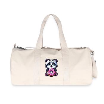 Mignon Panda Costume Dessin Animé Sucre Donut Candy - Sac de sport en toile recyclée Stanley/Stella - blanc naturel - Devant