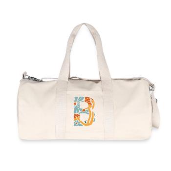 Letter b groovy flowers gift idea - Recycled Canvas Sports Bag by Stanley/Stella - natural - Front