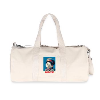 Chat Pop Art - Sac de sport en toile recyclée Stanley/Stella - blanc naturel - Devant