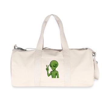 Alien Außerirdischer Frieden Peace - Recycelte Canvas-Sporttasche von Stanley/Stella - Naturweiß - Vorne