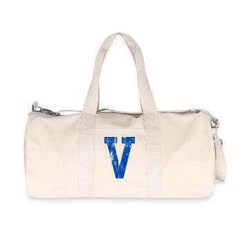 Lettre v sport rétro  - Sac de sport en toile recyclée Stanley/Stella - blanc naturel - Devant