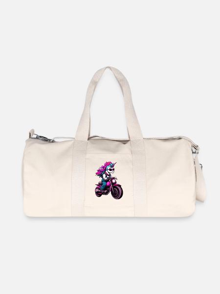 Licornes moto - Sac de sport en toile recyclée Stanley/Stella - blanc naturel