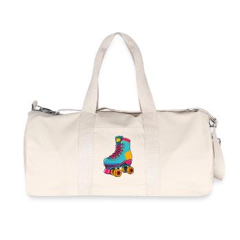 Retro Roller Skate – Colorful & Iconic - Recycled Canvas Sports Bag by Stanley/Stella - natural - Front
