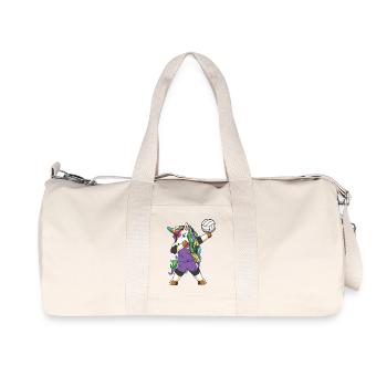 Funny Dabbing Volleyball Unicorn Rainbow Player - Recycled Canvas Sports Bag by Stanley/Stella - natural - Front