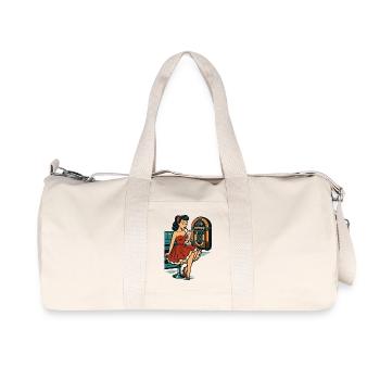 Rockabilly 50er Diner Milchshake Jukebox Retro  - Recycelte Canvas-Sporttasche von Stanley/Stella - Naturweiß - Vorne