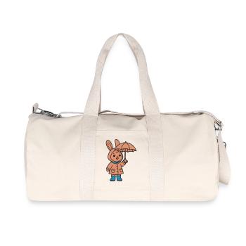 Cute Bunny Raincoat Umbrella - Recycled Canvas Sports Bag by Stanley/Stella - natural - Front