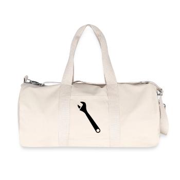 clé - Sac de sport en toile recyclée Stanley/Stella - blanc naturel - Devant