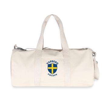 Varberg Sköld mit schwedischer Flagge - Recycelte Canvas-Sporttasche von Stanley/Stella - Naturweiß - Vorne
