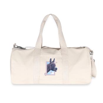Âne pastel dans un cadre photo Âne et cœurs - Sac de sport en toile recyclée Stanley/Stella - blanc naturel - Devant
