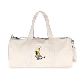 Yellow Cockatiel Riot - Recycled Canvas Sports Bag by Stanley/Stella - natural - Front