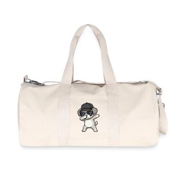 Dabbing Miniature Poodle - Recycled Canvas Sports Bag by Stanley/Stella - natural - Front