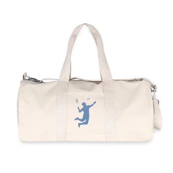 Conception minimaliste de silhouettes de badminton - Sac de sport en toile recyclée Stanley/Stella - blanc naturel - Devant