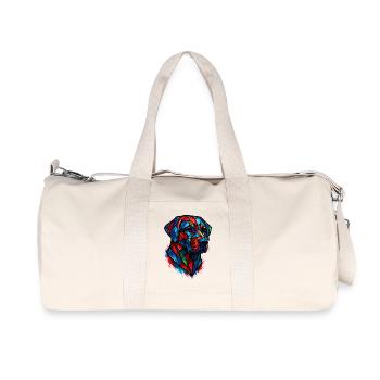 Colorful stained glass labrador retriever portrait pop - Recycled Canvas Sports Bag by Stanley/Stella - natural - Front
