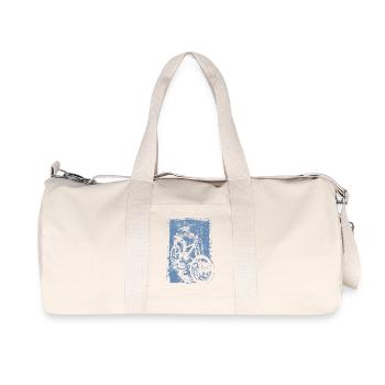 BMX Mountain Bike Downhill Silhouette Grunge - Recycled Canvas Sports Bag by Stanley/Stella - natural - Front