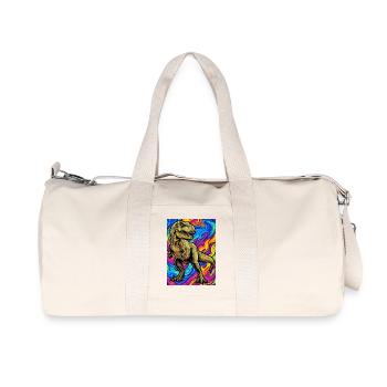 Dinosaurier - Recycelte Canvas-Sporttasche von Stanley/Stella - Naturweiß - Vorne