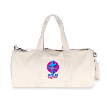 Jésus t’aime croix néon - Sac de sport en toile recyclée Stanley/Stella - blanc naturel - Devant