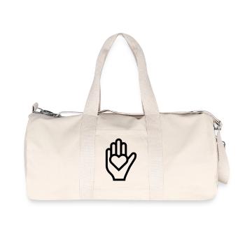Hand Herz - Recycelte Canvas-Sporttasche von Stanley/Stella - Naturweiß - Vorne