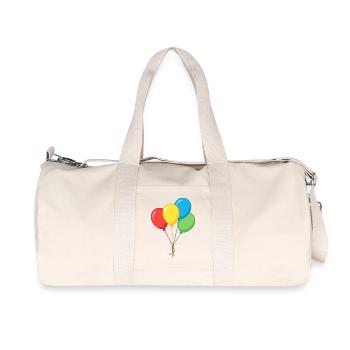 Vier Bunte Luftballons Grafik Illustration - Recycelte Canvas-Sporttasche von Stanley/Stella - Naturweiß - Vorne