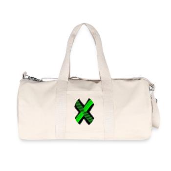 Motif néon X vert noir - Sac de sport en toile recyclée Stanley/Stella - blanc naturel - Devant