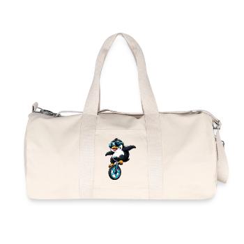 Cool Penguin sur Unicycle Comic drôle - Sac de sport en toile recyclée Stanley/Stella - blanc naturel - Devant