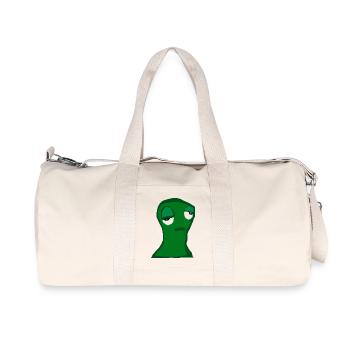 Müde grüne Figur – minimalistischer Cartoon,  Frus - Recycelte Canvas-Sporttasche von Stanley/Stella - Naturweiß - Vorne