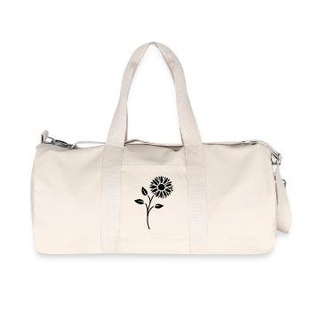 Blumen Silhouette Abstrakte Blütenkunst - Recycelte Canvas-Sporttasche von Stanley/Stella - Naturweiß - Vorne