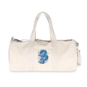 Blauer Asiatischer Drache Tattoo Design - Recycelte Canvas-Sporttasche von Stanley/Stella - Naturweiß - Vorne
