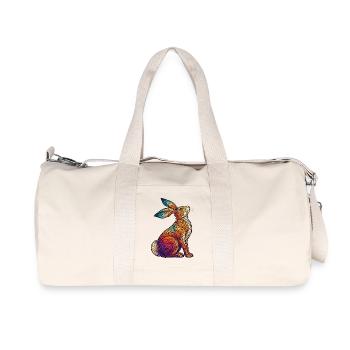Kaleidoskopisches Kaninchen - Recycelte Canvas-Sporttasche von Stanley/Stella - Naturweiß - Vorne