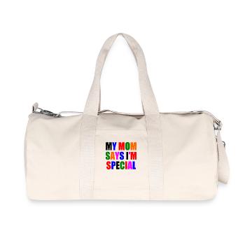 my mom says im special - Recycled Canvas Sports Bag by Stanley/Stella - natural - Front