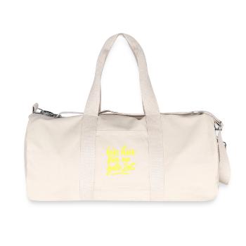 Je suis ici pour passer un bon moment jaune fluo - Sac de sport en toile recyclée Stanley/Stella - blanc naturel - Devant