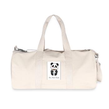 Panda Motif – Rise Don't Rush Design Cute Calm - Recycled Canvas Sports Bag by Stanley/Stella - natural - Front