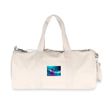 Neon Shark Sprinter Design - Recycelte Canvas-Sporttasche von Stanley/Stella - Naturweiß - Vorne