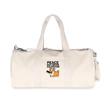 Peace Was Never an Option (Corgi) - Recycled Canvas Sports Bag by Stanley/Stella - natural - Front