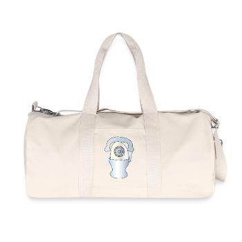 Téléphone Egg | Téléphone rétro | Récepteur Téléphone | mobile - Sac de sport en toile recyclée Stanley/Stella - blanc naturel - Devant