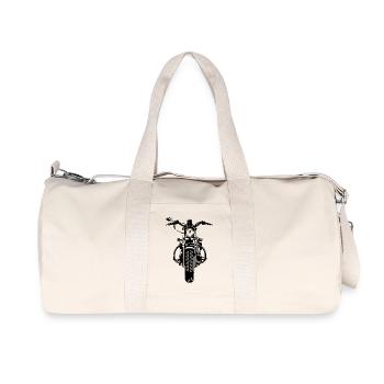 Chopper / motorcycle 07_black - Recycled Canvas Sports Bag by Stanley/Stella - natural - Front