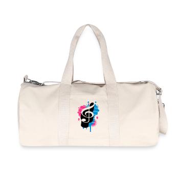 une clé de sol comme un graffiti - Sac de sport en toile recyclée Stanley/Stella - blanc naturel - Devant