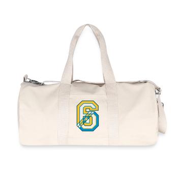 Maillot numéro six au Style Varsity - Sac de sport en toile recyclée Stanley/Stella - blanc naturel - Devant