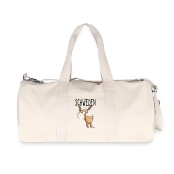 Elch aus Schweden - Elche - Hirsch - Geschenk - Recycelte Canvas-Sporttasche von Stanley/Stella - Naturweiß - Vorne