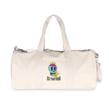 Utilisez votre cerveau - Sac de sport en toile recyclée Stanley/Stella - blanc naturel - Devant