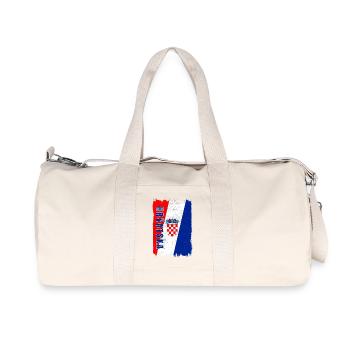drapeau de la Croatie - Sac de sport en toile recyclée Stanley/Stella - blanc naturel - Devant