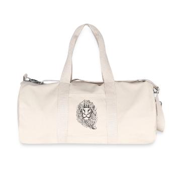Starline-Löwe in Schwarz - Recycelte Canvas-Sporttasche von Stanley/Stella - Naturweiß - Vorne
