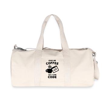 Coder Statement Career Job Earn Money Profession - Recycled Canvas Sports Bag by Stanley/Stella - natural - Front