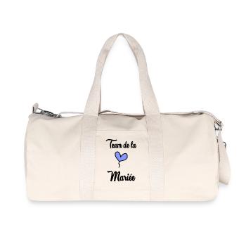 COUPLE. JUST MARRIED. EVJF. SAINT VALENTIN. LOVE. - Sac de sport en toile recyclée Stanley/Stella - blanc naturel - Devant