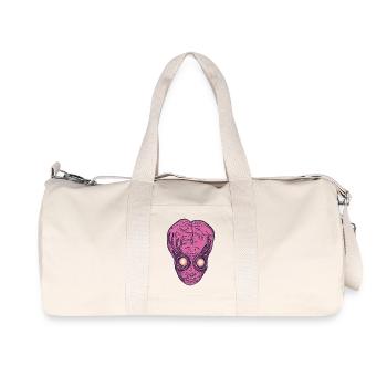Pink Alien Face Pop Art - Recycled Canvas Sports Bag by Stanley/Stella - natural - Front