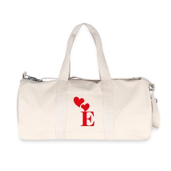 Buchstabe e rotes Herz - Recycelte Canvas-Sporttasche von Stanley/Stella - Naturweiß - Vorne