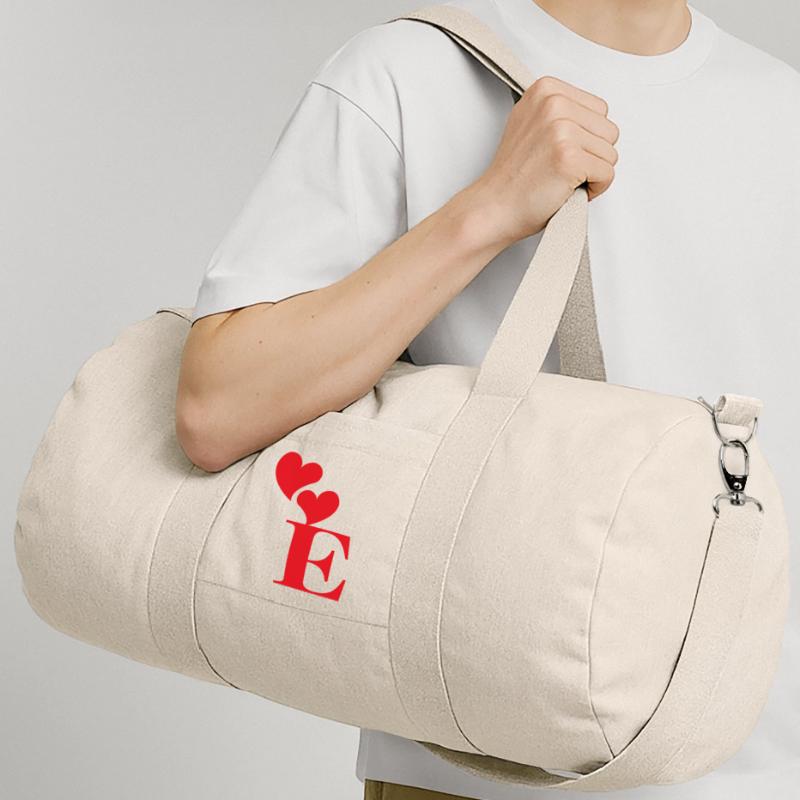 Letter e red heart Recycled Canvas Sports Bag by Stanley/Stella