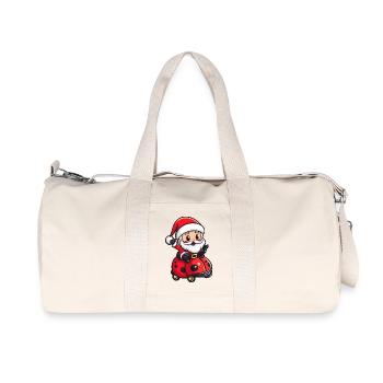 coccinelle Père Noël dessin animé - Sac de sport en toile recyclée Stanley/Stella - blanc naturel - Devant