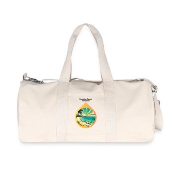 AI design: Dreamy Zanzibar beach in pictures - Recycled Canvas Sports Bag by Stanley/Stella - natural - Front